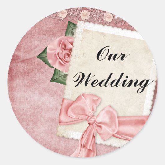 Unser Hochzeitsticker Runder Aufkleber (Vorderseite)