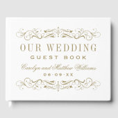 Unser Hochzeitstil-Vintag antikes Gold Blühe Gästebuch (Vorderseite)