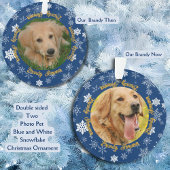 Unser Hund dann und jetzt 2 Foto Custom Holiday Ornament