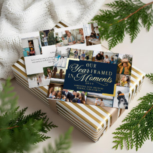 Unser Jahr Gerahmt in Moments Fotos der Familie We Folien Feiertagskarte