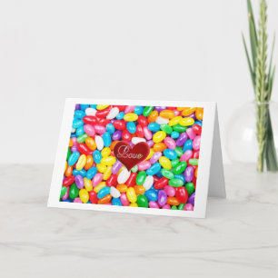 UNSER JAHRESTAG "I LIEBE YOU" MEHR ALS JELLY BEANS FEIERTAGSKARTE