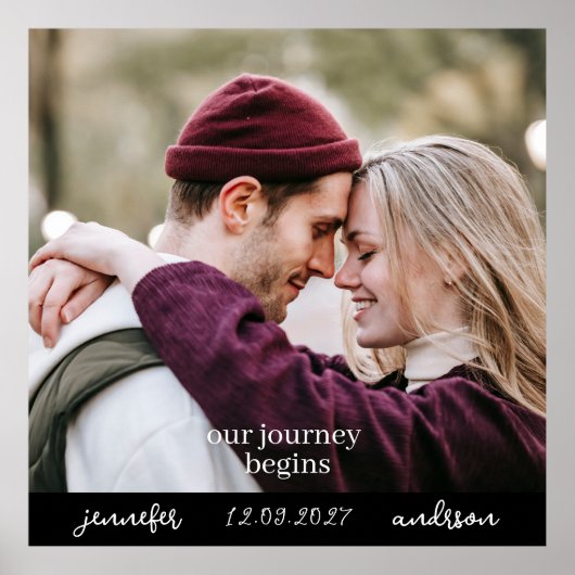 Unser Journey Begins l Names Wedding Foto Poster (Vorne)