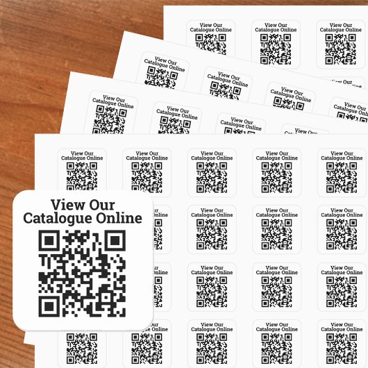 Unser Katalog Online QR Code Design anzeigen Quadratischer Aufkleber