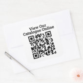 Unser Katalog Online QR Code Design groß anzeigen Quadratischer Aufkleber (Umschlag)