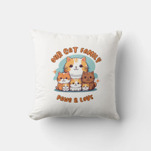 "Unser Katzenfamilien-Kissen Paws & Love" Kissen