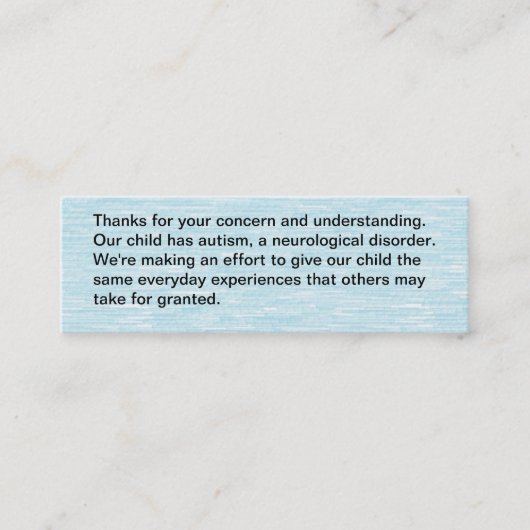 Unser Kind hat Autismus - Karte (Vorderseite)