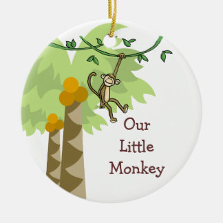 Unser kleiner Affe-personalisiertes Foto-Baby Keramik Ornament