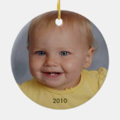 Unser kleiner Affe-personalisiertes Foto-Baby Keramik Ornament (Hinten)