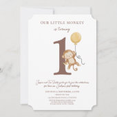 Unser kleiner Affenjunge Einladung zum 1. Geburtst (Vorderseite)