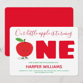 Unser kleiner Apfel macht einen ersten Geburtstag  Einladung