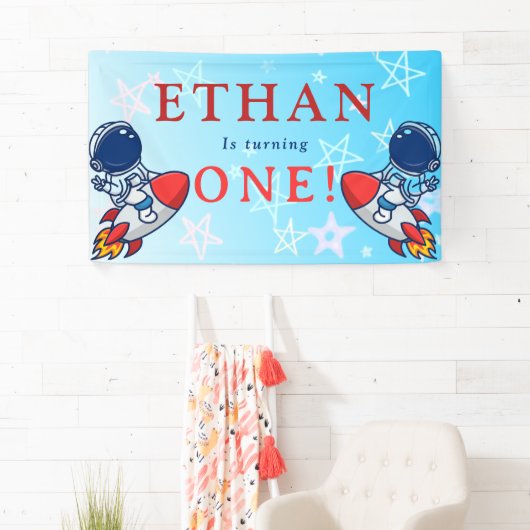 Unser kleiner Astronaut wird eins! Space Banner Sp (Insitu)