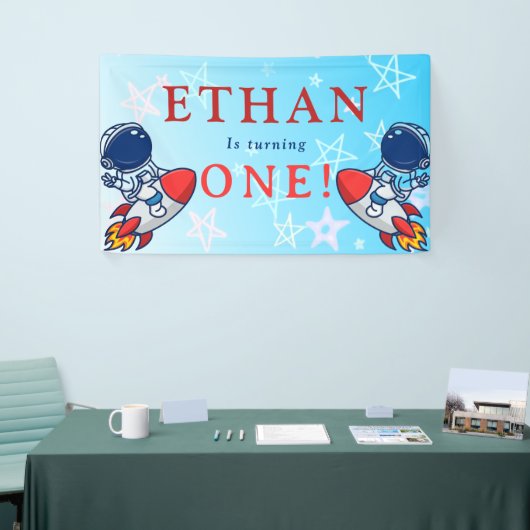 Unser kleiner Astronaut wird eins! Space Banner Sp (Messeveranstaltung)