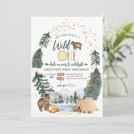 Unser kleiner Bär ist eine wilde Einladung zum Geb (Stehend Vorderseite)