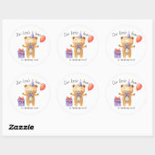 Unser kleiner Bär verwandelt einen Kindergeburtsta Runder Aufkleber (Blatt)