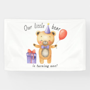 Unser kleiner Bär wird eins Kindergeburtstag Banner