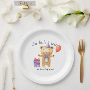 Unser kleiner Bär wird eins Kindergeburtstag Pappteller