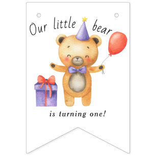 Unser kleiner Bär wird eins Kindergeburtstag Wimpelkette