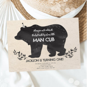 Unser kleiner Bärenkuppel-Junge zum ersten Geburts Einladung