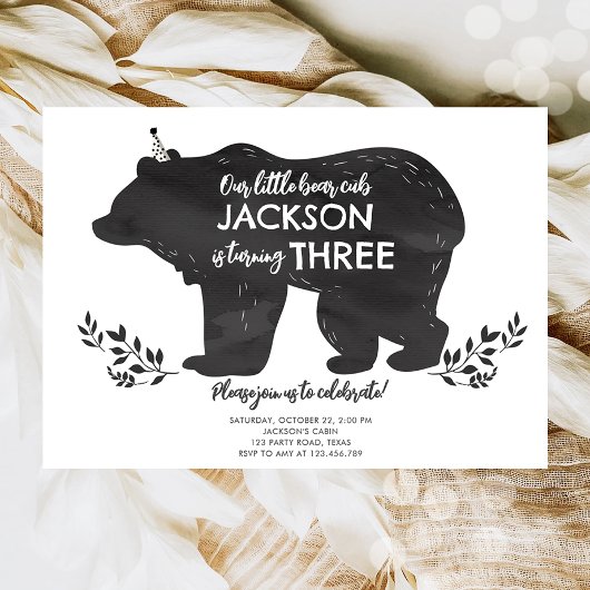 Unser kleiner Bärenkuppel Waldwald Junge Geburtsta Einladung