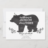 Unser kleiner Bärenkuppel Waldwald Junge Geburtsta Einladung (Vorderseite)