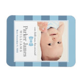 Unser kleiner blauer Junge Foto kündigt Geburt an Magnet (Horizontal)