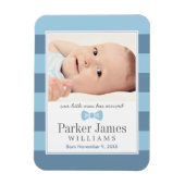 Unser kleiner blauer Junge Foto kündigt Geburt an Magnet (Vertikal)