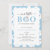 Unser kleiner Boo Blue Halloween Junge 1. Geburtst Einladung (Vorderseite)