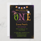 Unser kleiner Boo, der einen dreht, Halloween 1. G Einladung (Vorderseite)