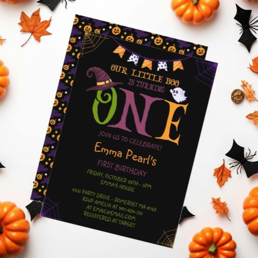 Unser kleiner Boo, der einen dreht, Halloween 1. G Einladung