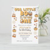 Unser kleiner Boo, der einen ersten Geburtstag Einladung (Stehend Vorderseite)