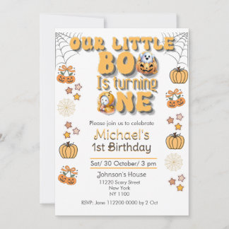 Unser kleiner Boo, der einen ersten Geburtstag Einladung