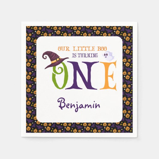 Unser kleiner Boo, der eins dreht, Halloween, 1. G Serviette (Vorderseite)
