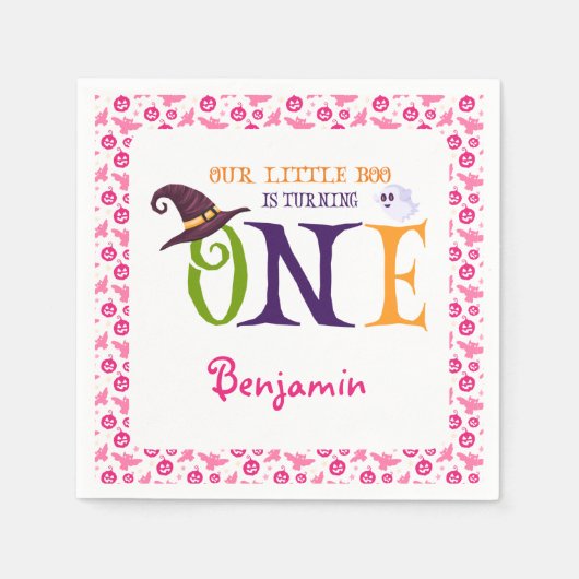 Unser kleiner Boo, der eins dreht, Halloween, 1. G Serviette (Vorderseite)