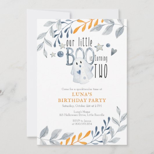 Unser kleiner Boo dreht sich um den zweiten Geburt Einladung (Vorderseite)