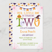 Unser kleiner Boo dreht sich um zwei, Halloween, 2 Einladung (Vorne/Hinten)