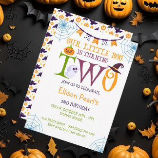 Unser kleiner Boo dreht sich um zwei, Halloween, 2 Einladung