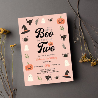 Unser kleiner Boo dreht zwei Halloween, den 2. Geb Einladung