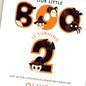 Unser kleiner Boo dreht zwei Halloween-Geburtstag Einladung