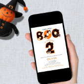 Unser kleiner Boo dreht zwei Halloween-Geburtstag Einladung