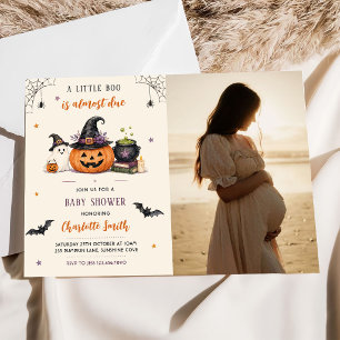 Unser kleiner Boo Halloween-Baby-Shower-Foto Einladung