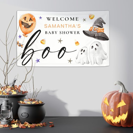 Unser kleiner Boo ist die Halloween-Kinderdusche Banner