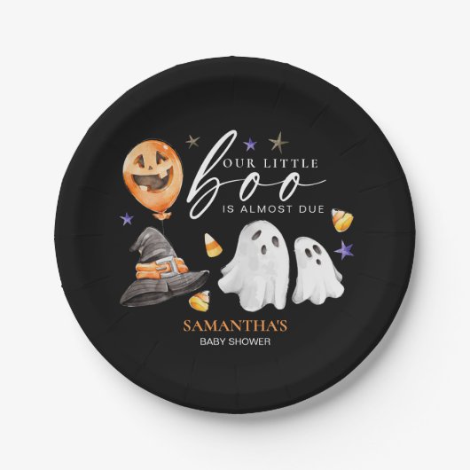 Unser kleiner Boo ist die passende Halloween-Kinde Pappteller (Vorderseite)