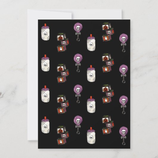 Unser kleiner Boo ist fast fällig! Goth Baby Showe Einladung (Rückseite)