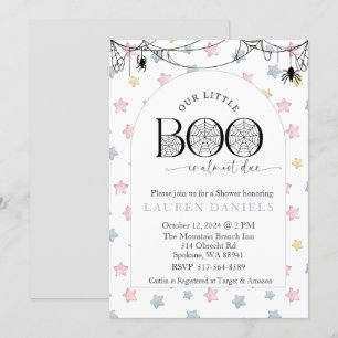 Unser kleiner Boo ist fast zu Halloween Baby Einladung