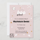 Unser kleiner Boo ist zwei Niedliche Rosa Geburtst Einladung (Vorderseite)