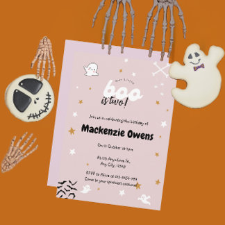 Unser kleiner Boo ist zwei Niedliche Rosa Geburtst Einladung