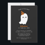 Unser kleiner Boo kids Halloween zum Geburtstag Einladung<br><div class="desc">Feiern Sie Ihr kleines Bub mit dieser bezaubernden Halloween-Geburtstagsfeier. Es zeigt ein Schwarz-,  Weiß- und Orangenmotiv mit einer Abbildung eines niedlich lächelnden Geistes mit einem Party-Hut.</div>