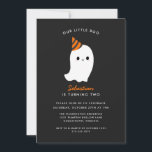 Unser kleiner Boo kids Halloween zum Geburtstag Einladung<br><div class="desc">Feiern Sie Ihr kleines Bub mit dieser bezaubernden Halloween-Geburtstagsfeier. Es zeigt ein Schwarz-,  Weiß- und Orangenmotiv mit einer Abbildung eines niedlich lächelnden Geistes mit einem Party-Hut.</div>