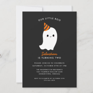 Unser kleiner Boo kids Halloween zum Geburtstag Einladung