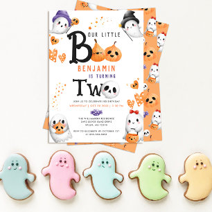 Unser kleiner Boo Süße Geister Halloween 2. Geburt Einladung